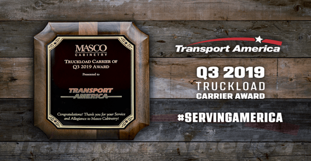 Transport America Named Premiere Carrier for Q3 2019 from MASCO Cabinetry